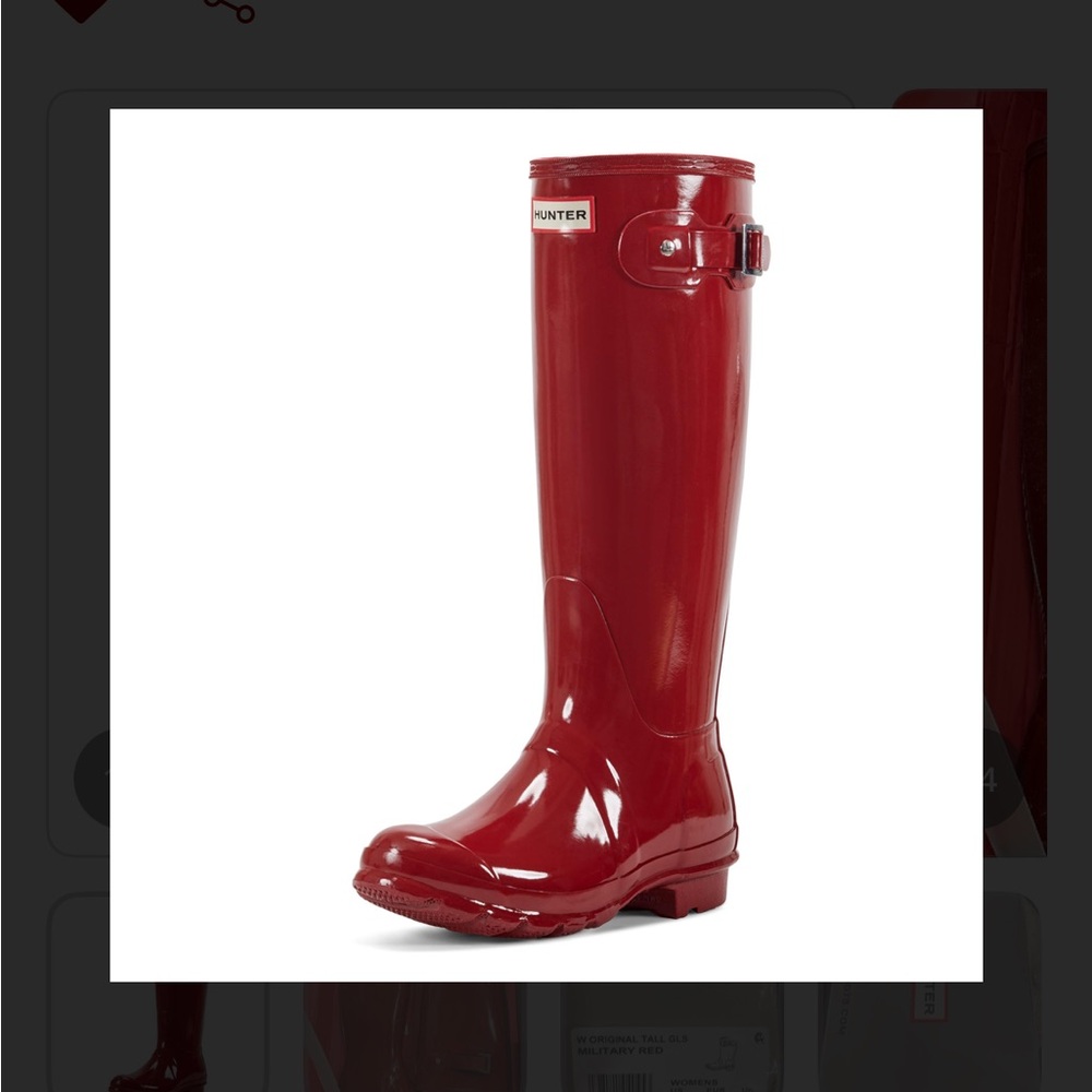 Hunter Military Red Tall Gloss Rain Boot (Women's)